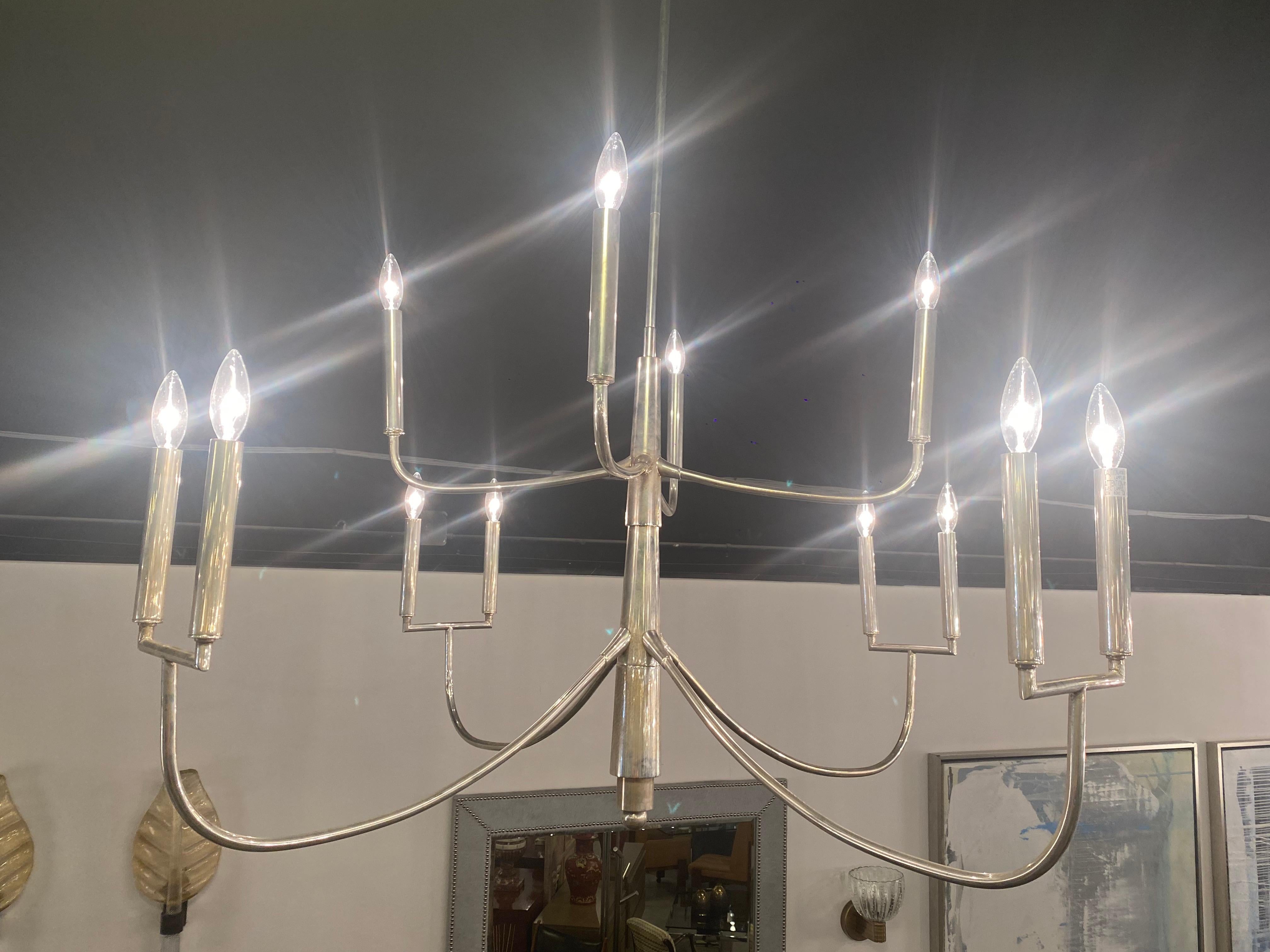 modern silver chandelier