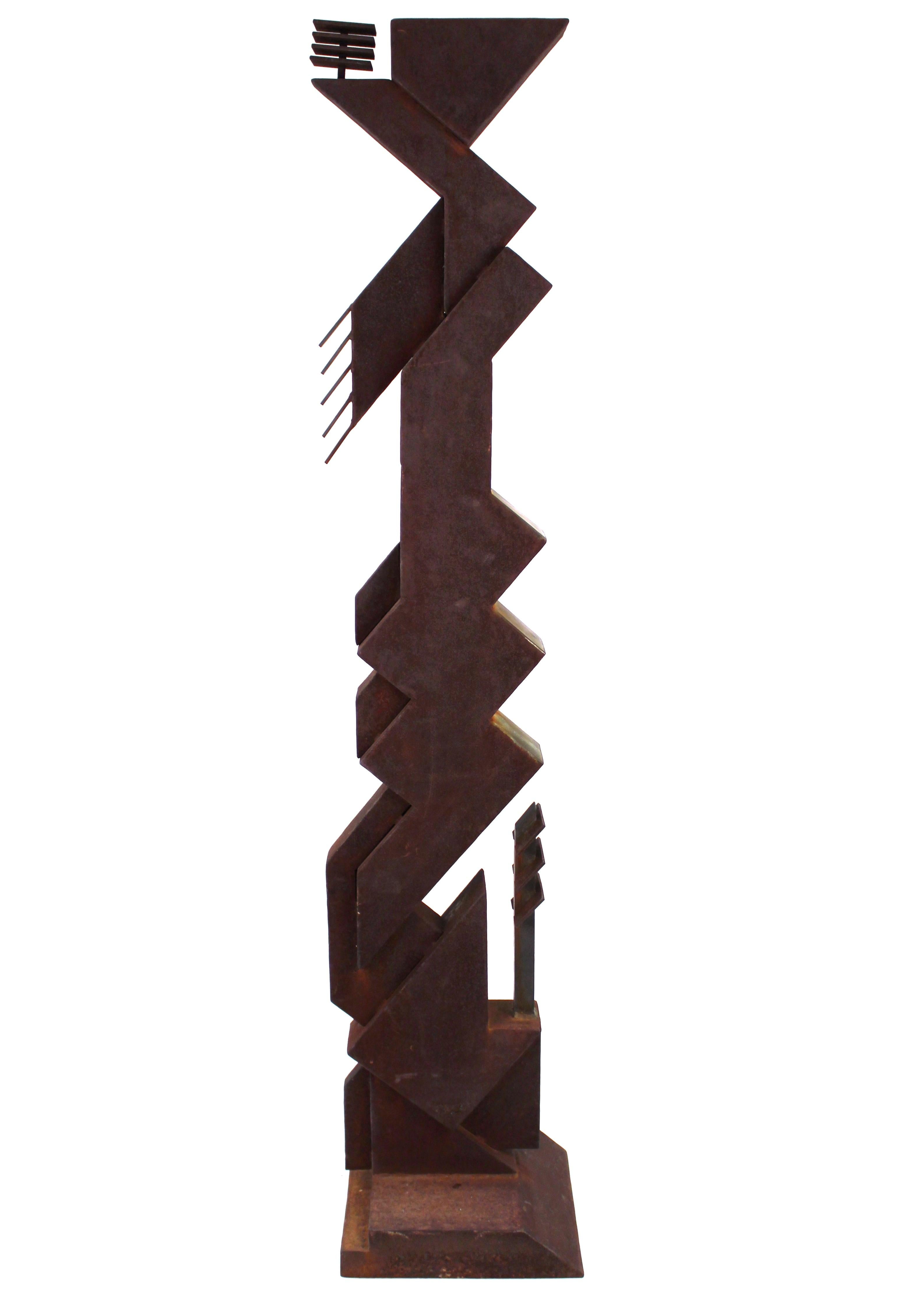 Brutalisme Sculpture TOTEM moderne abstraite brutaliste américaine en vente