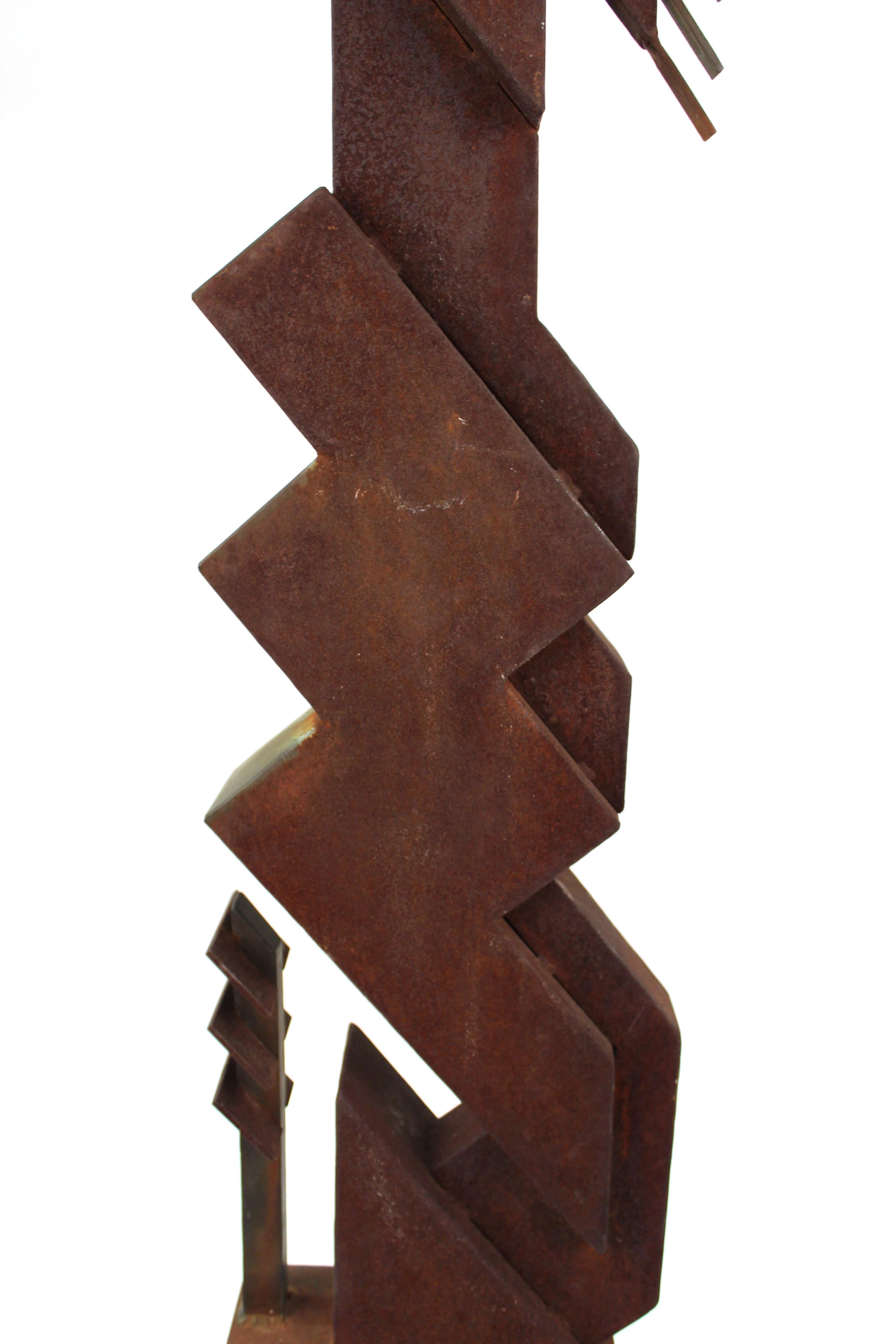 Amerikanische Moderne Abstrakte Brutalistische TOTEM-Skulptur (Bronze) im Angebot