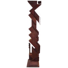 Sculpture TOTEM moderne abstraite brutaliste américaine