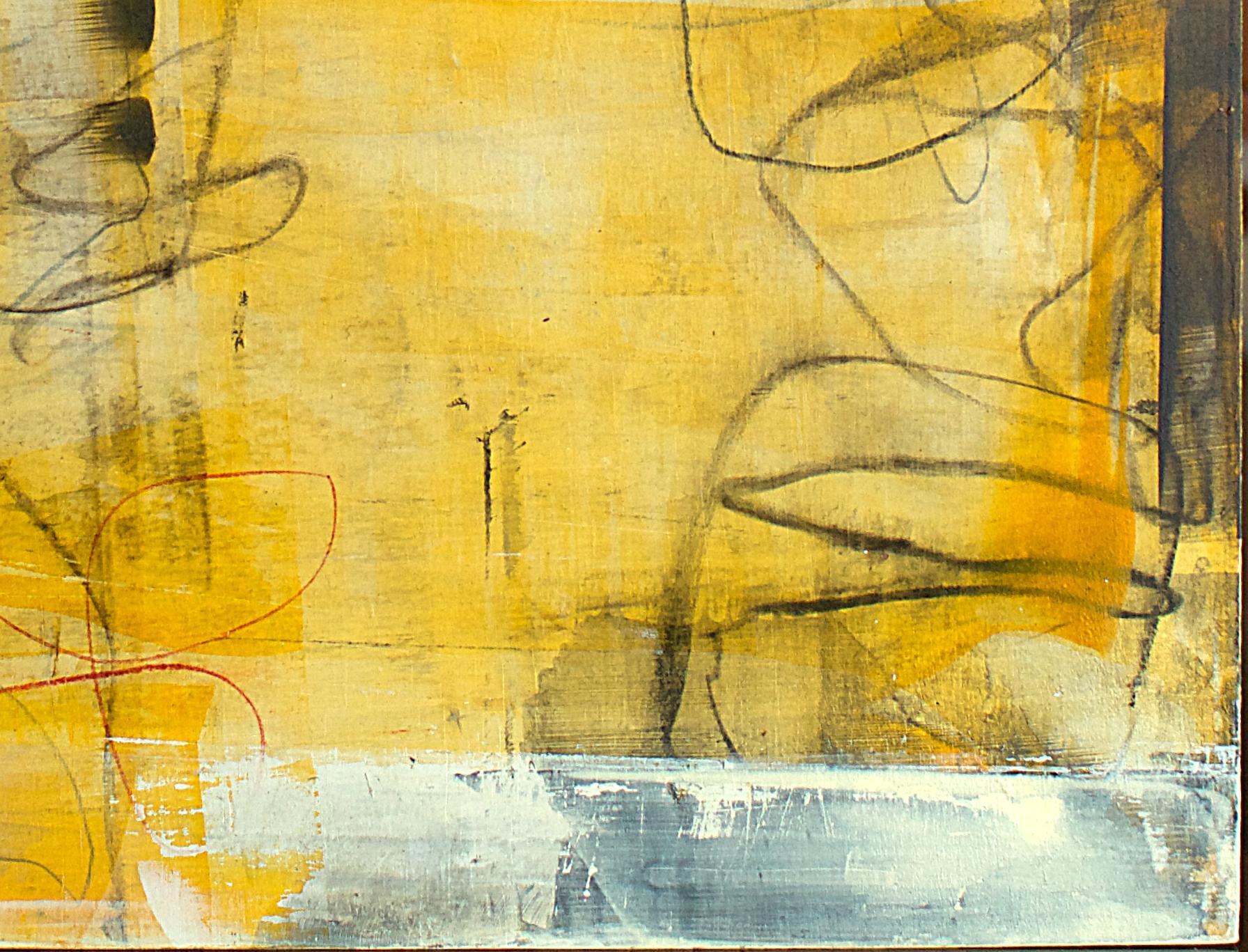 Contemporary American Modern Abstract Expressionist Mixed-Media on Board, Elliot Twelvetrees