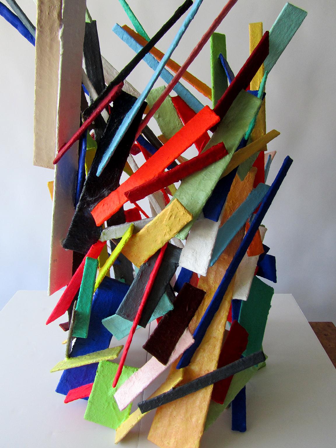 Contemporary American Modern Abstract Expressionist Mixed Media Sculpture, Moshe Y For Sale