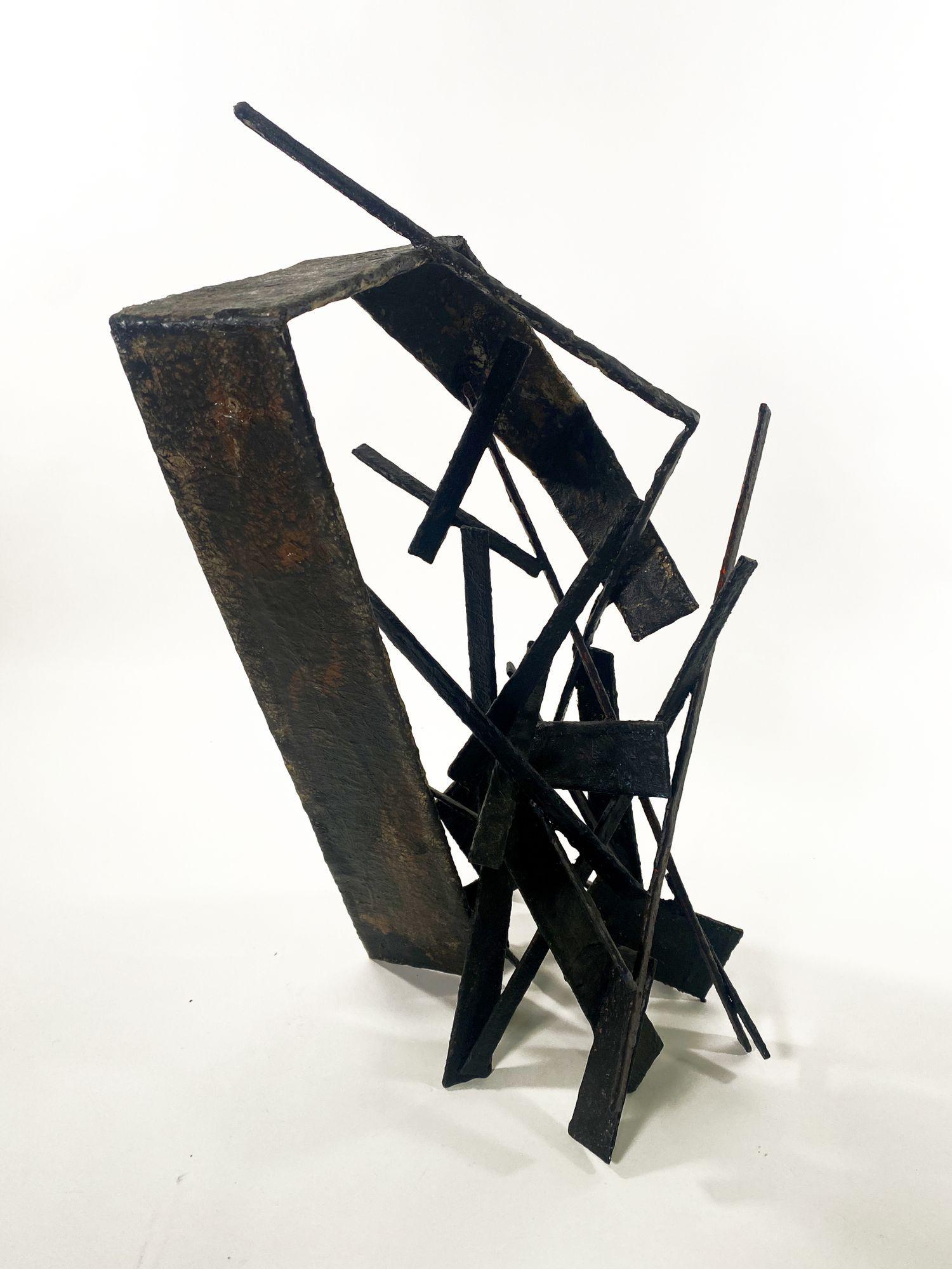 Wire American Modern Abstract Expressionist Mixed Media Sculpture, Moshe Y For Sale