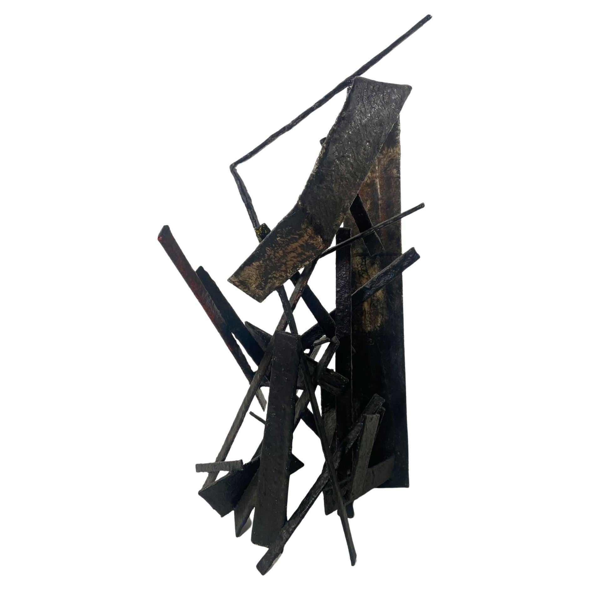 American Modern Abstract Expressionist Mixed Media Sculpture, Moshe Y For Sale