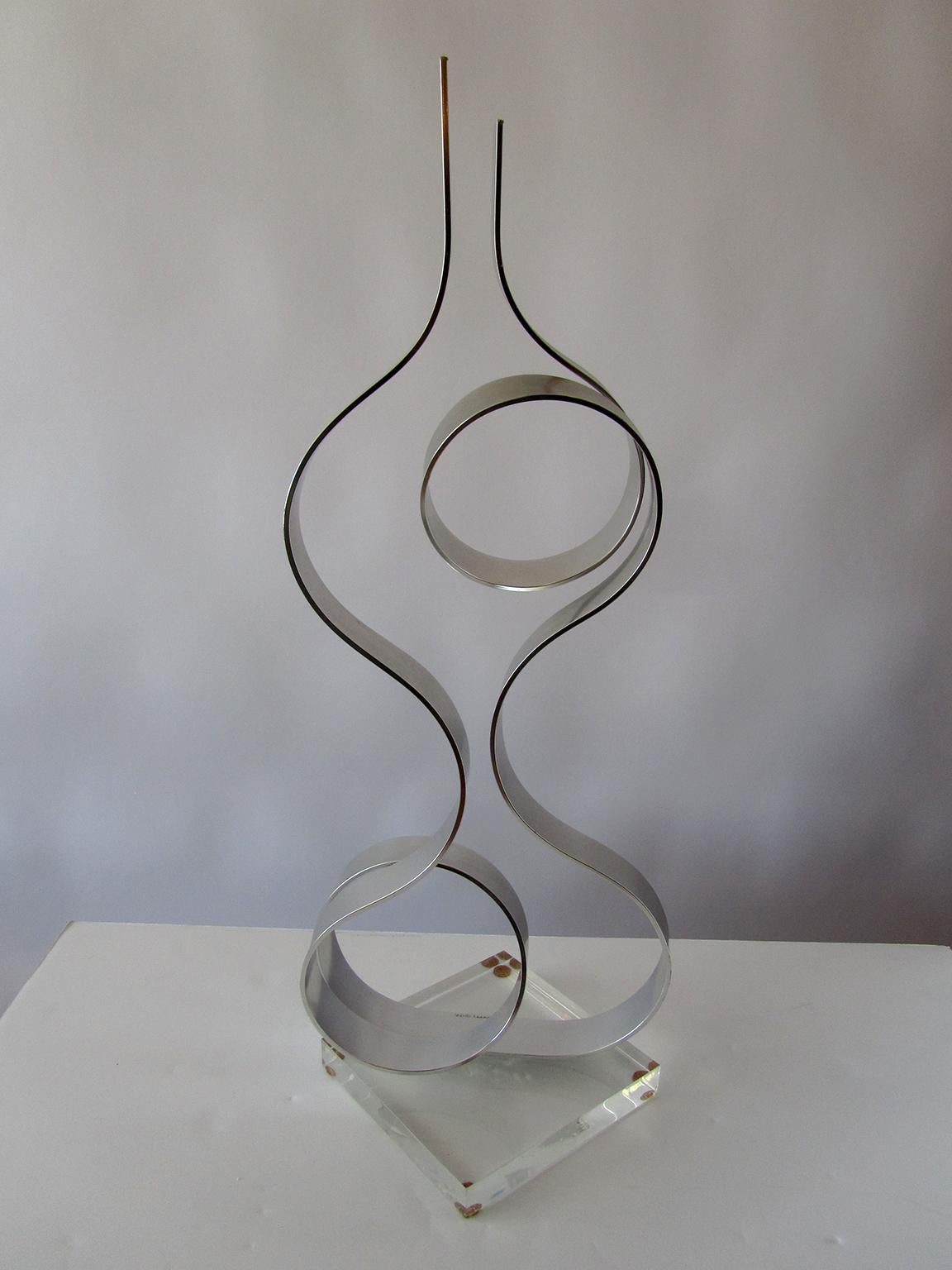 Late 20th Century American Modern Abstract Expressionist Polished Steel Sculpture, Dan Murphy For Sale
