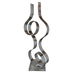 American Modern Abstract Expressionist Polished Steel Sculpture, Dan Murphy