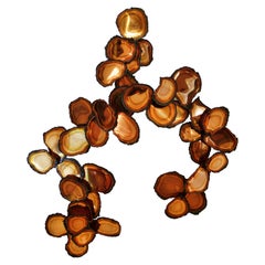 American Modern Abstract Sculptural Copper Petal Motif Wall Art, Curtis Jere