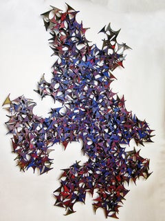 American Modern Abstract Sculptural Splatter Painted Wall Art, Curtis Jeré, 1970