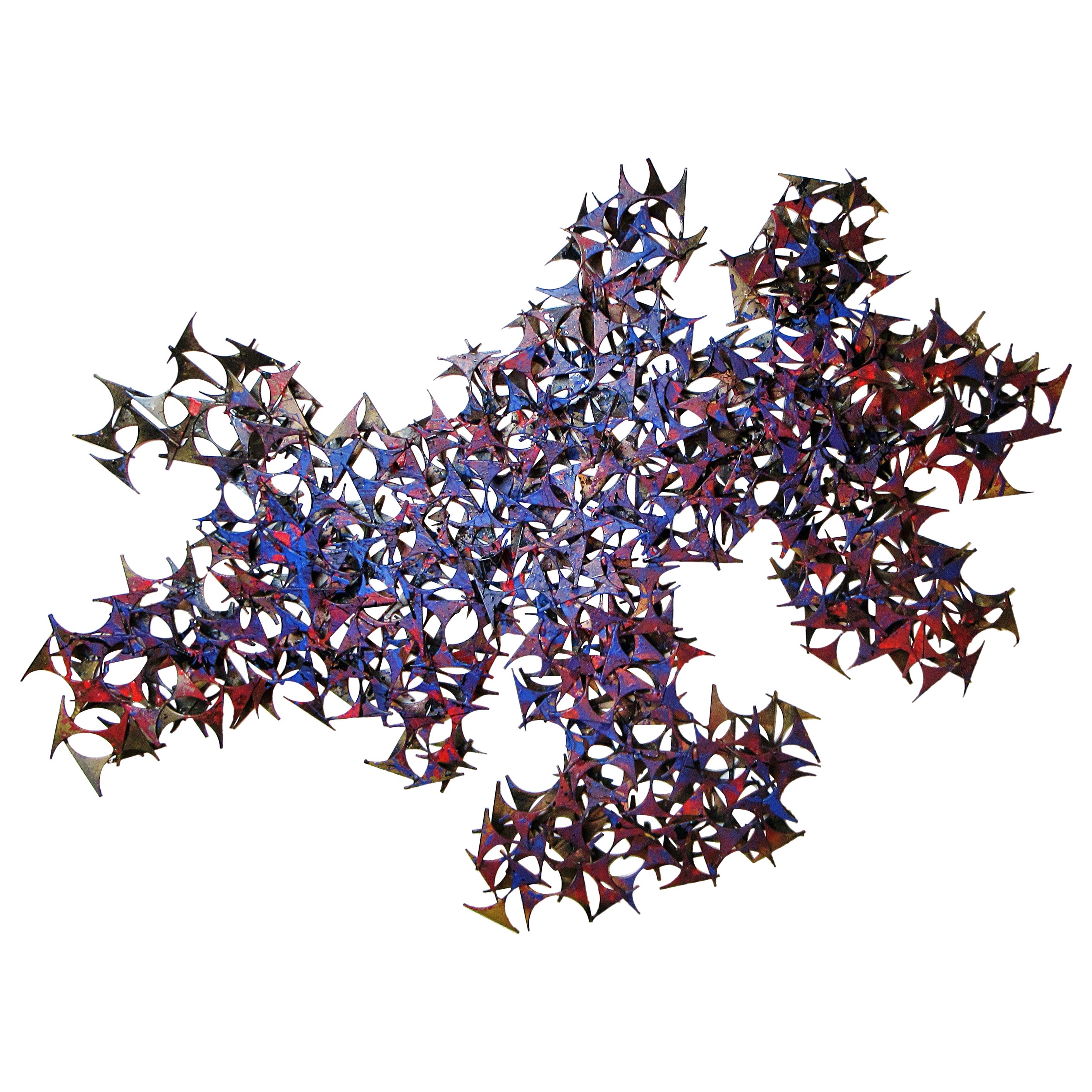 Art mural abstrait sculptural et moderne américain peint en éclaboussures, Curtis Jeré, 1970 en vente