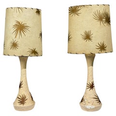 Lampes de table du modernisme américain, époque atomique, Chalkware, fibre de verre, États-Unis, années 1950