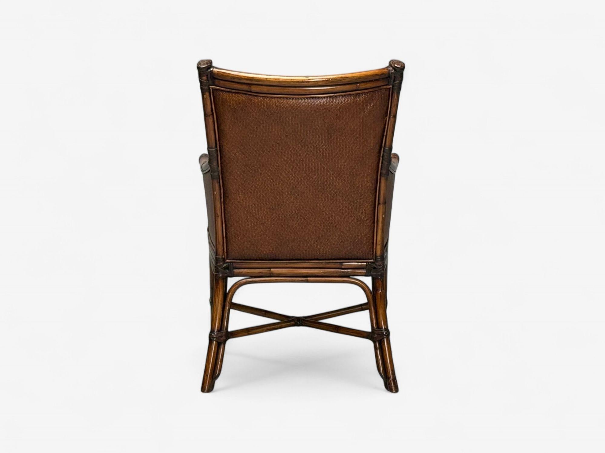 Fauteuils modernes américains, bambou, rotin, États-Unis, 1970 en vente 3