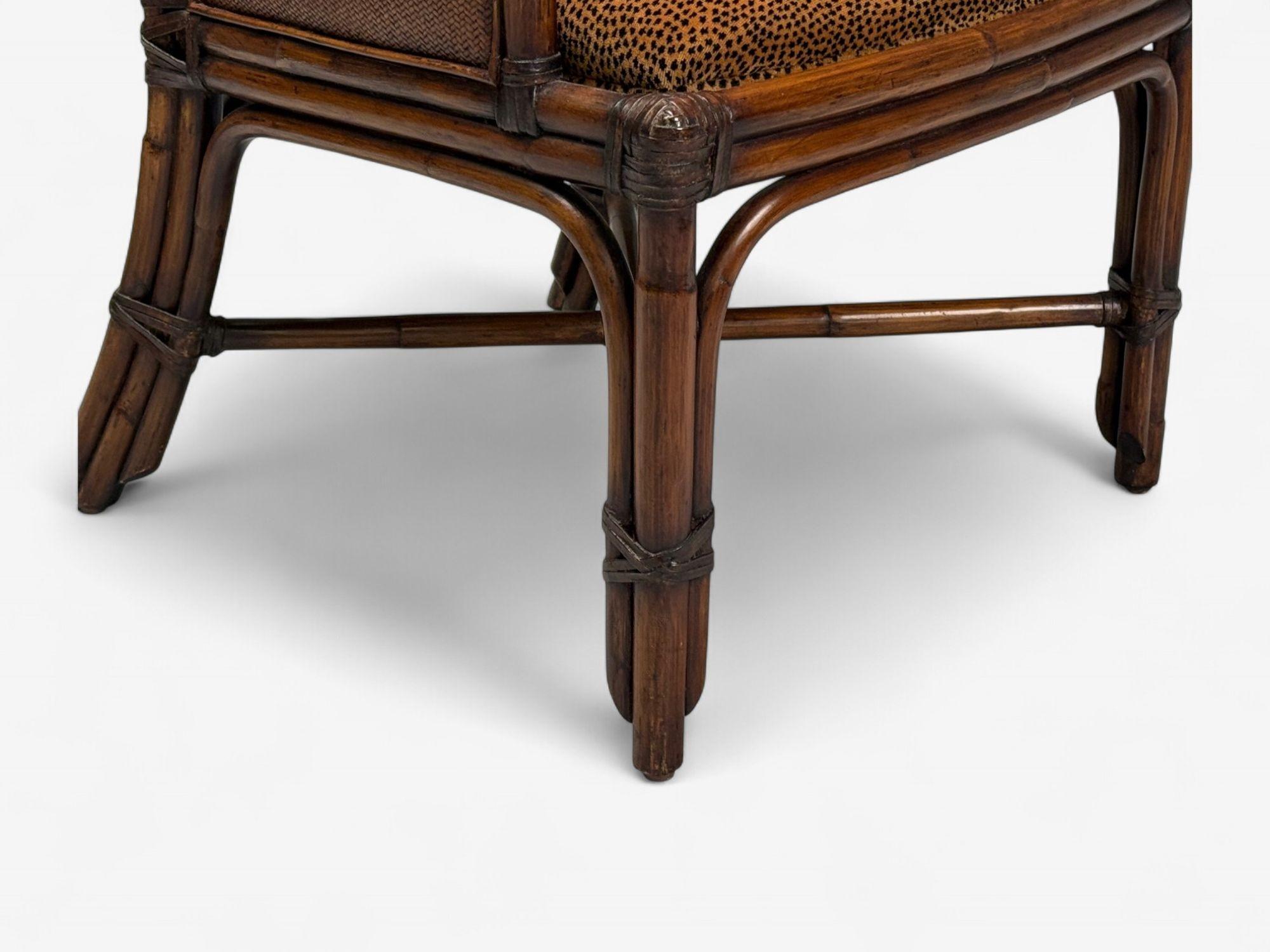 Fauteuils modernes américains, bambou, rotin, États-Unis, 1970 en vente 4