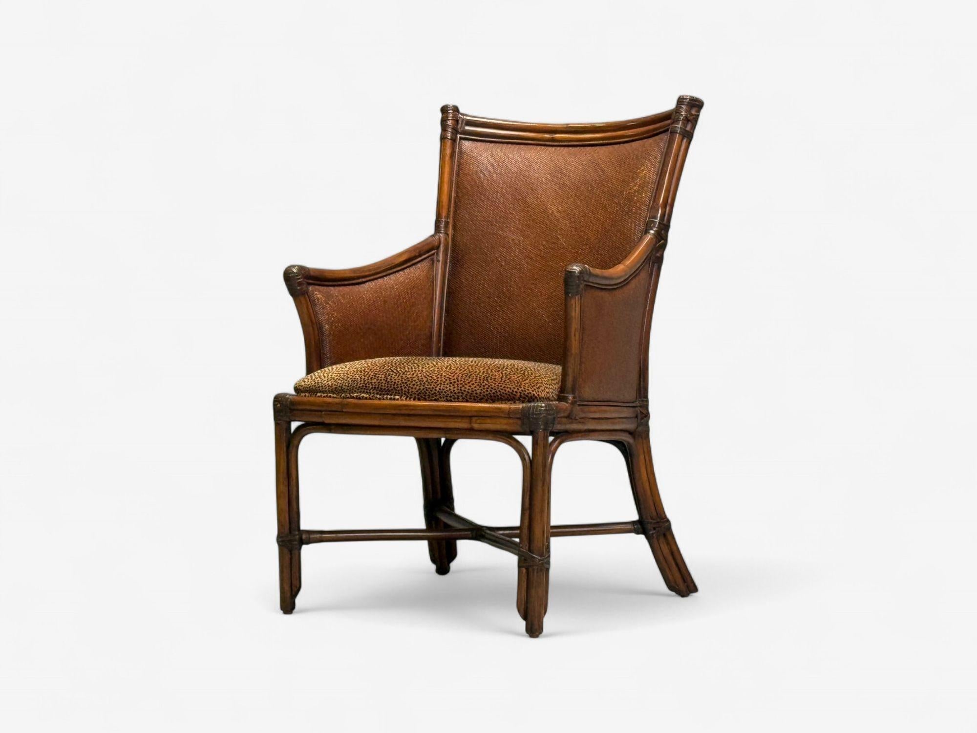 Fauteuils modernes américains, bambou, rotin, États-Unis, 1970 Bon état - En vente à Manhasset, NY