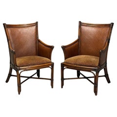 American Modern, Bamboo, Rattan, Arm Chairs, USA, 1970s