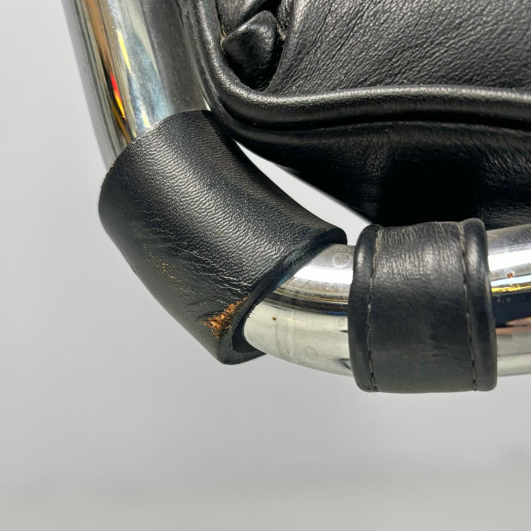 American modern black leather armchair MR40 Mies van der Rohe for Knoll, 1980s 8