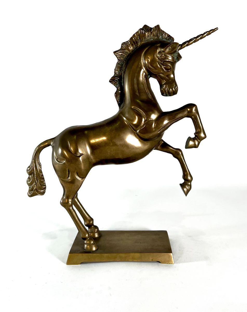 Amerikanische moderne Messing-Skulptur „The Unicorn of Magic & Light“, Schnitzer Edward Tripp (Mitte des 20. Jahrhunderts) im Angebot