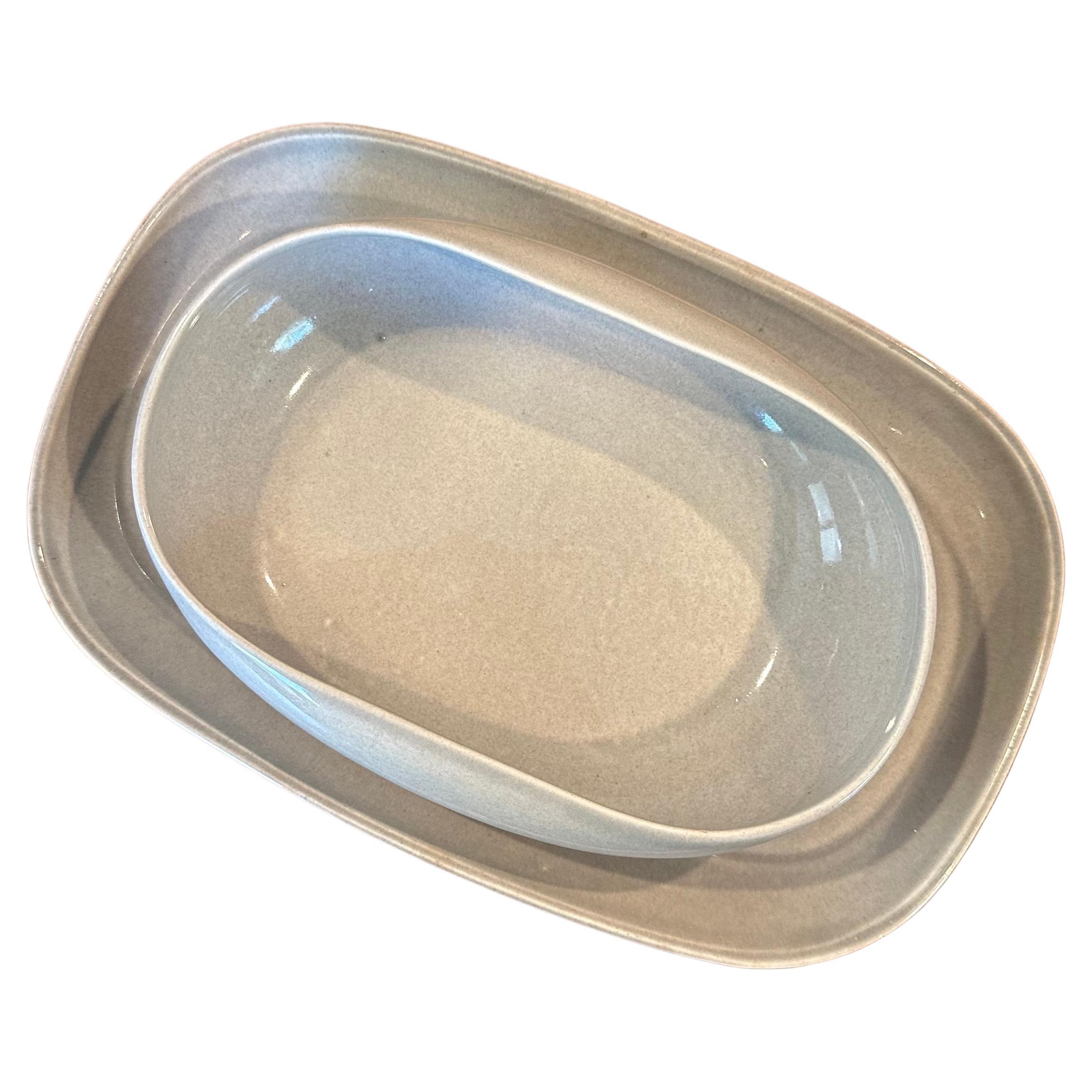 American Modern Ceramic Bowl and Tray by Russel Wright for Steubenville Pottery For Sale 8