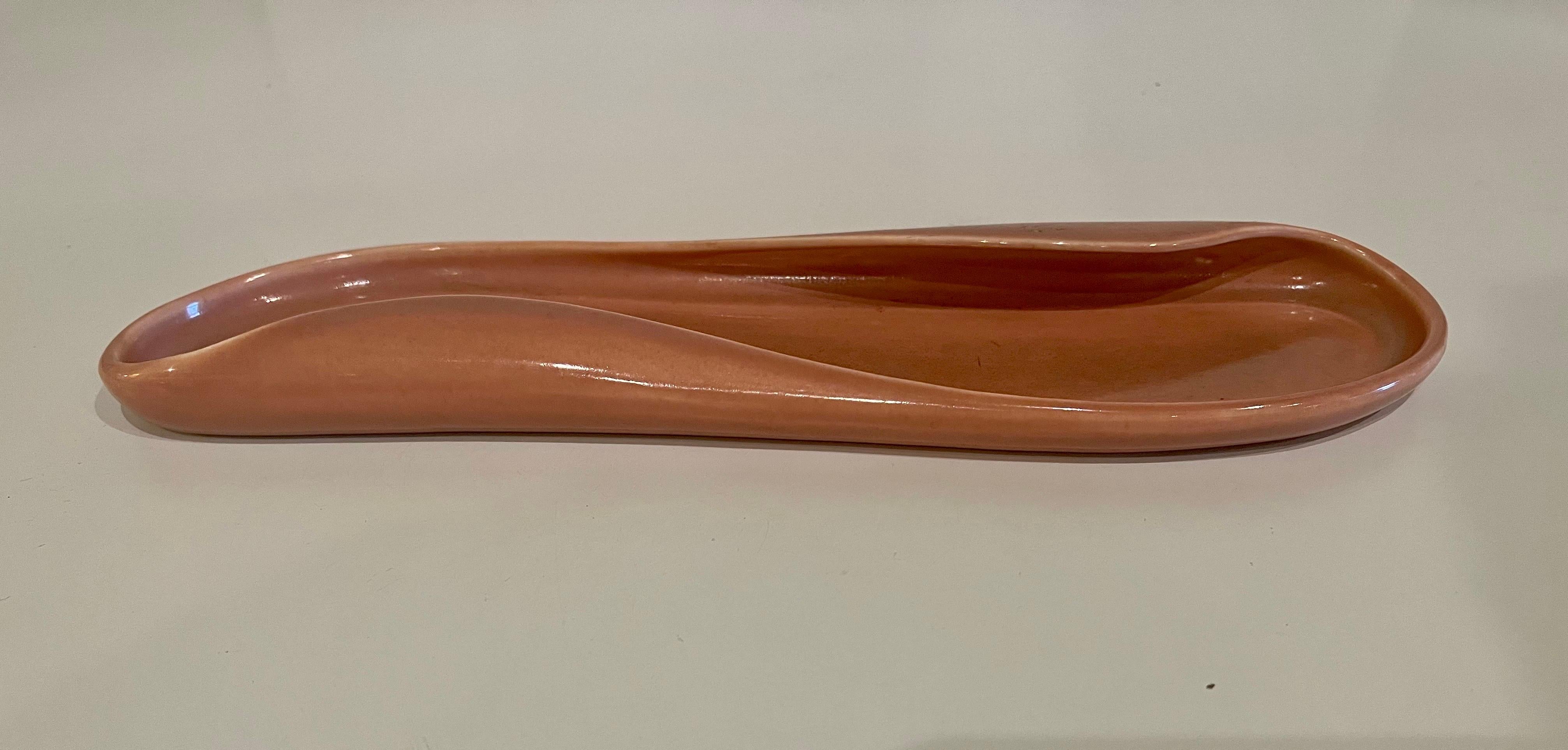 Glazed American Modern Ceramic Celery Tray by Russel Wright for Steubenville Pottery For Sale
