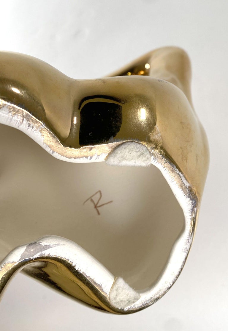 American Modern Ceramic Gold Glaze "Intertwined Couple", Jaru For Sale
