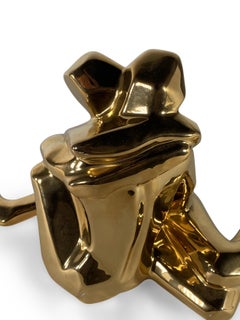 American Modern Ceramic Gold Glazed, Embracing Couple, Jaru