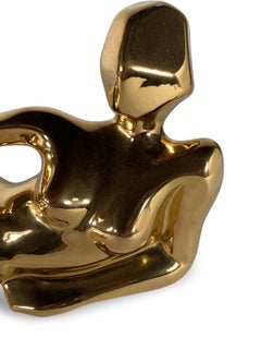 American Modern Ceramic Gold Glazed, "Reclining Figure", Jaru
