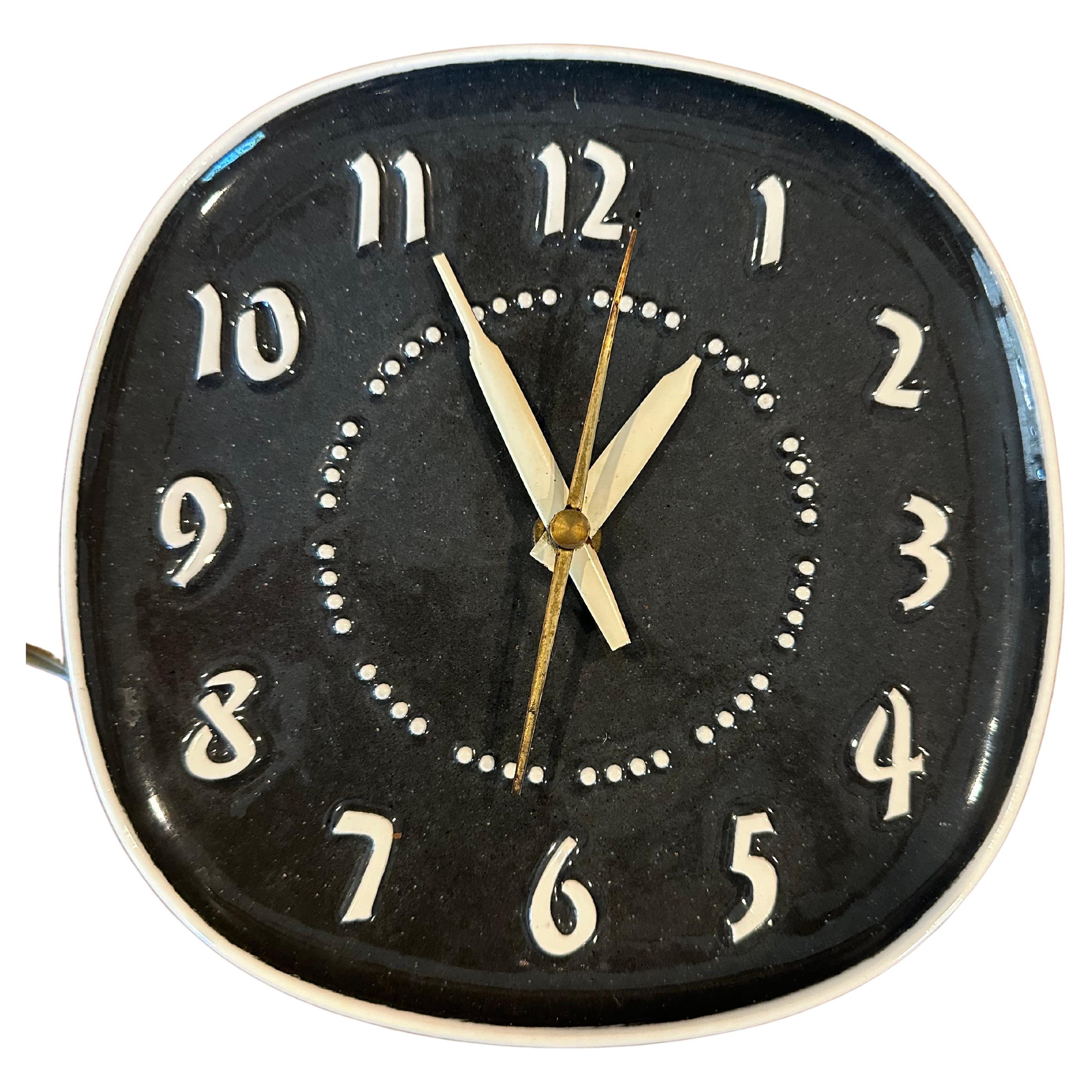 American Modern Ceramic Wall Clock by Russel Wright for General Electric 5