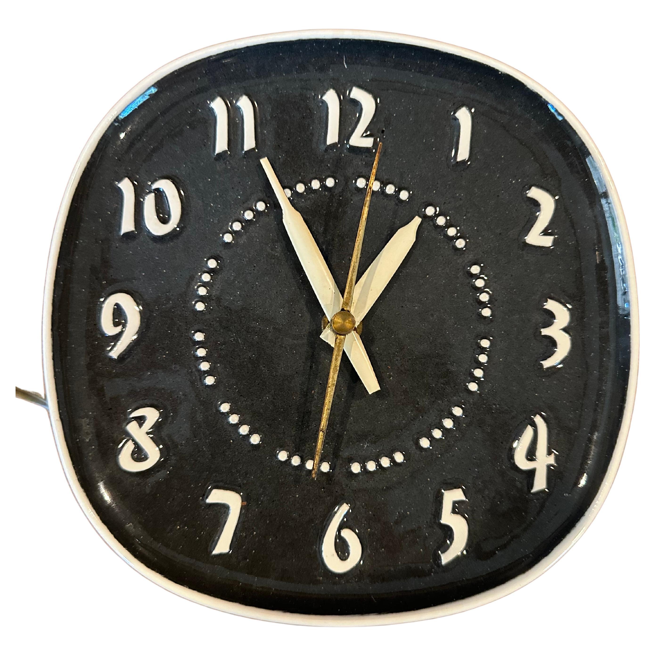 Mid-Century Modern American Modern Ceramic Wall Clock by Russel Wright for General Electric