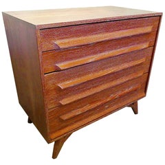 American Modern Cerused Oak Four Drawer Chest, 1950s