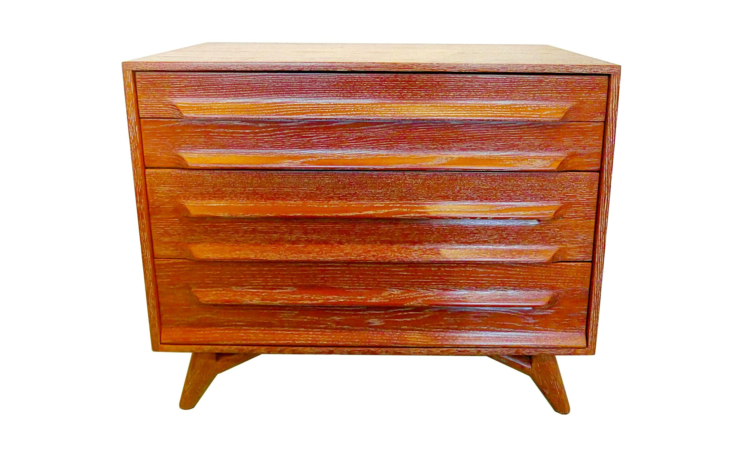Mid-Century Modern American Modern Cerused Oak Four Drawer Chest, 1950s For Sale