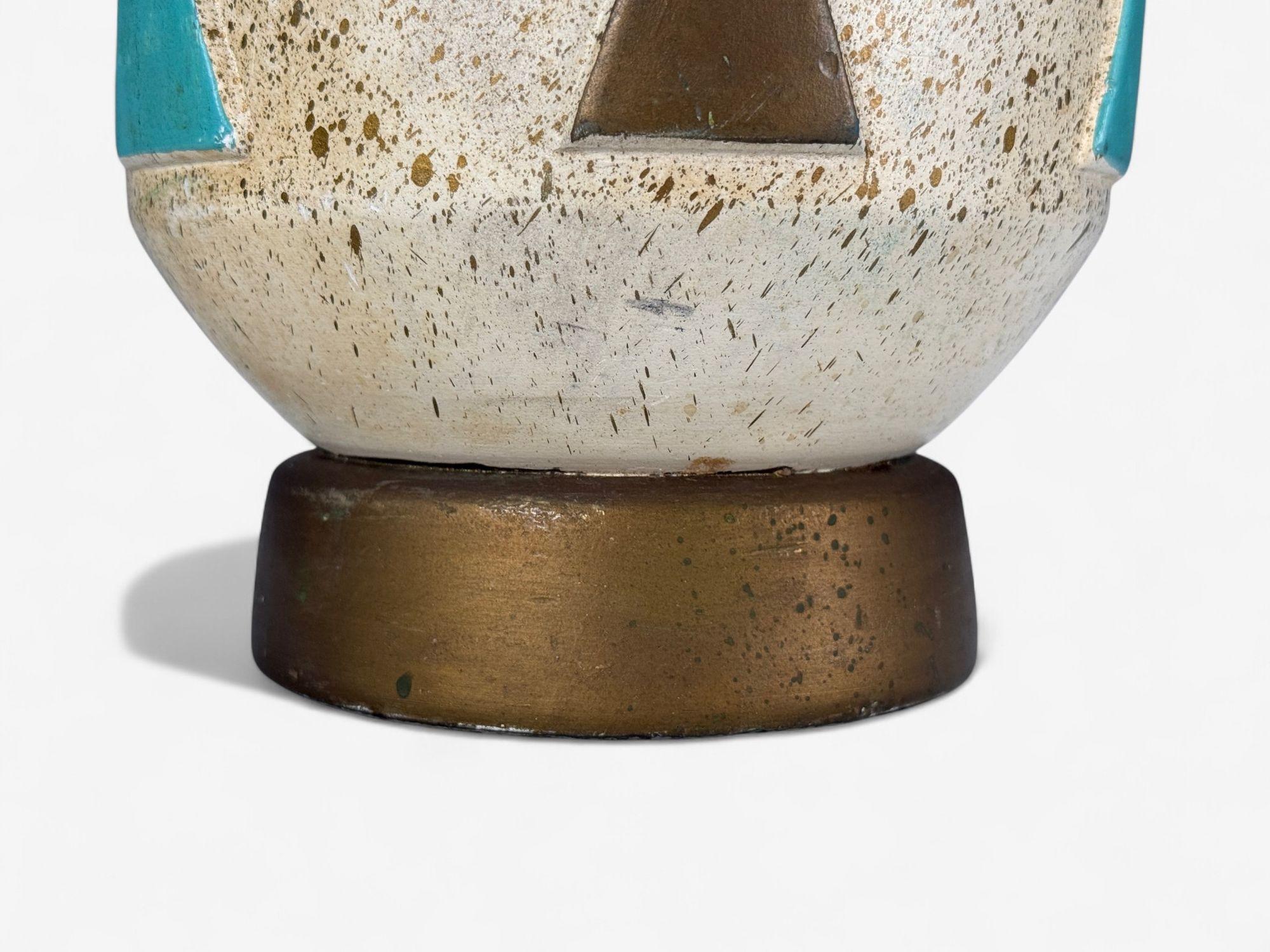 Milieu du XXe siècle Moderne américain, Chalkware, métal, lampes de table, États-Unis, années 1950 en vente