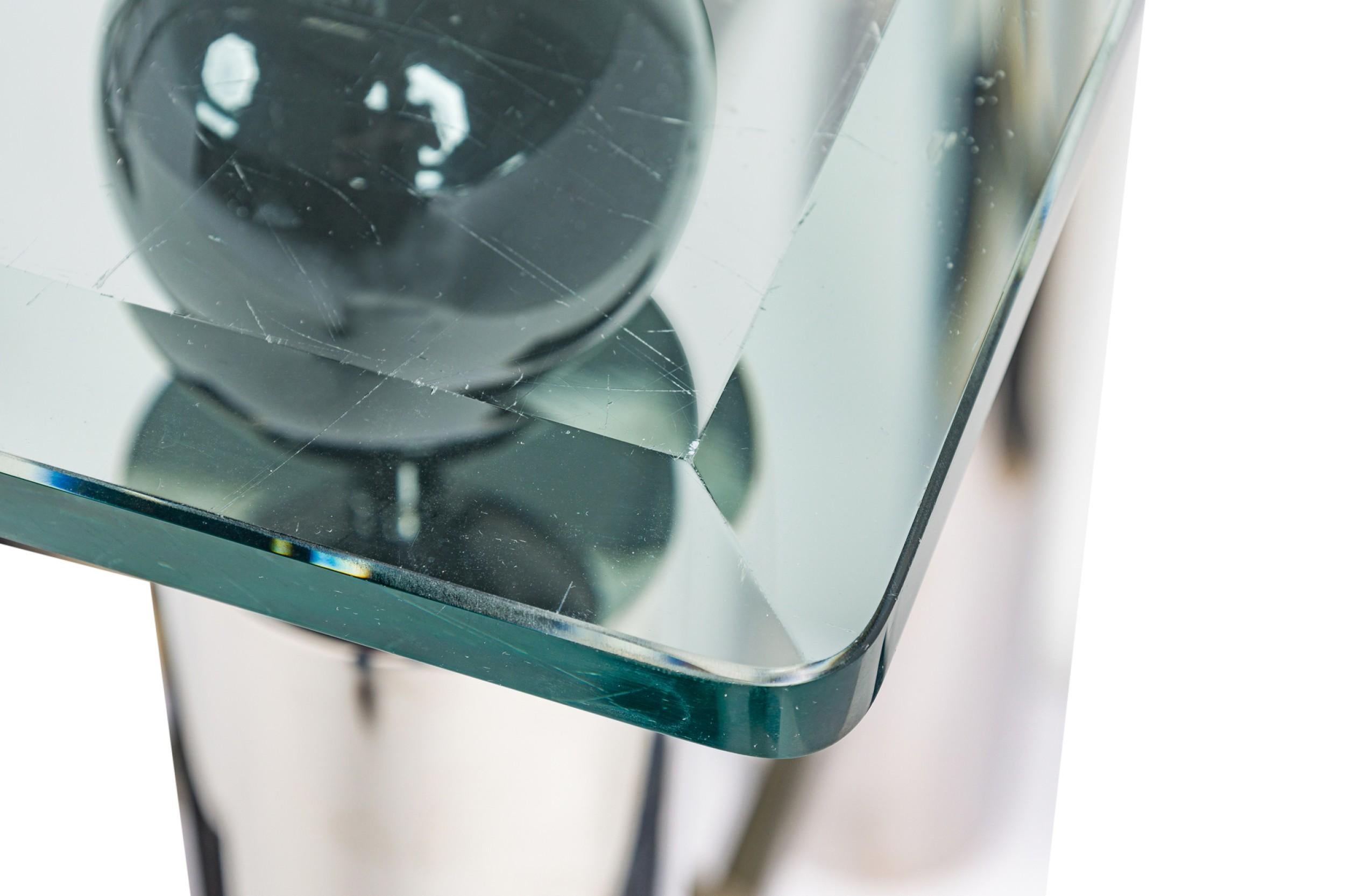 American Modern Chrome and Glass Console Table, Brueton, 1960s For Sale 1
