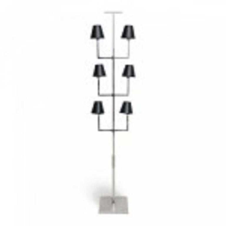 Mid-Century moderno Lampada da terra moderna americana a sei luci in cromo, Tommi Parzinger, anni '60 in vendita