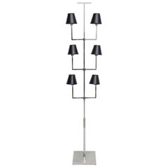 Amerikanische moderne Chrom-Stehlampe mit sechs Lichtern, Tommi Parzinger, 1960er Jahre