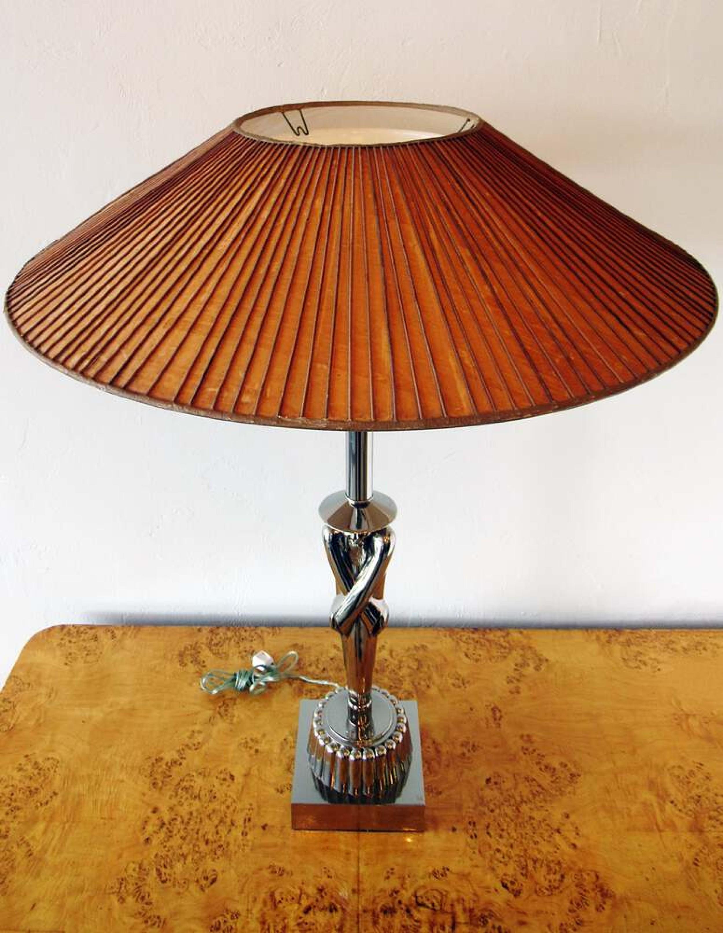 Lámparas de mesa cromadas modernas americanas, Viktor Schreckengost, años 30 en venta 1