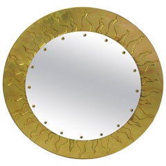 American Modern Circular Églomisé Mirror, David Marshall