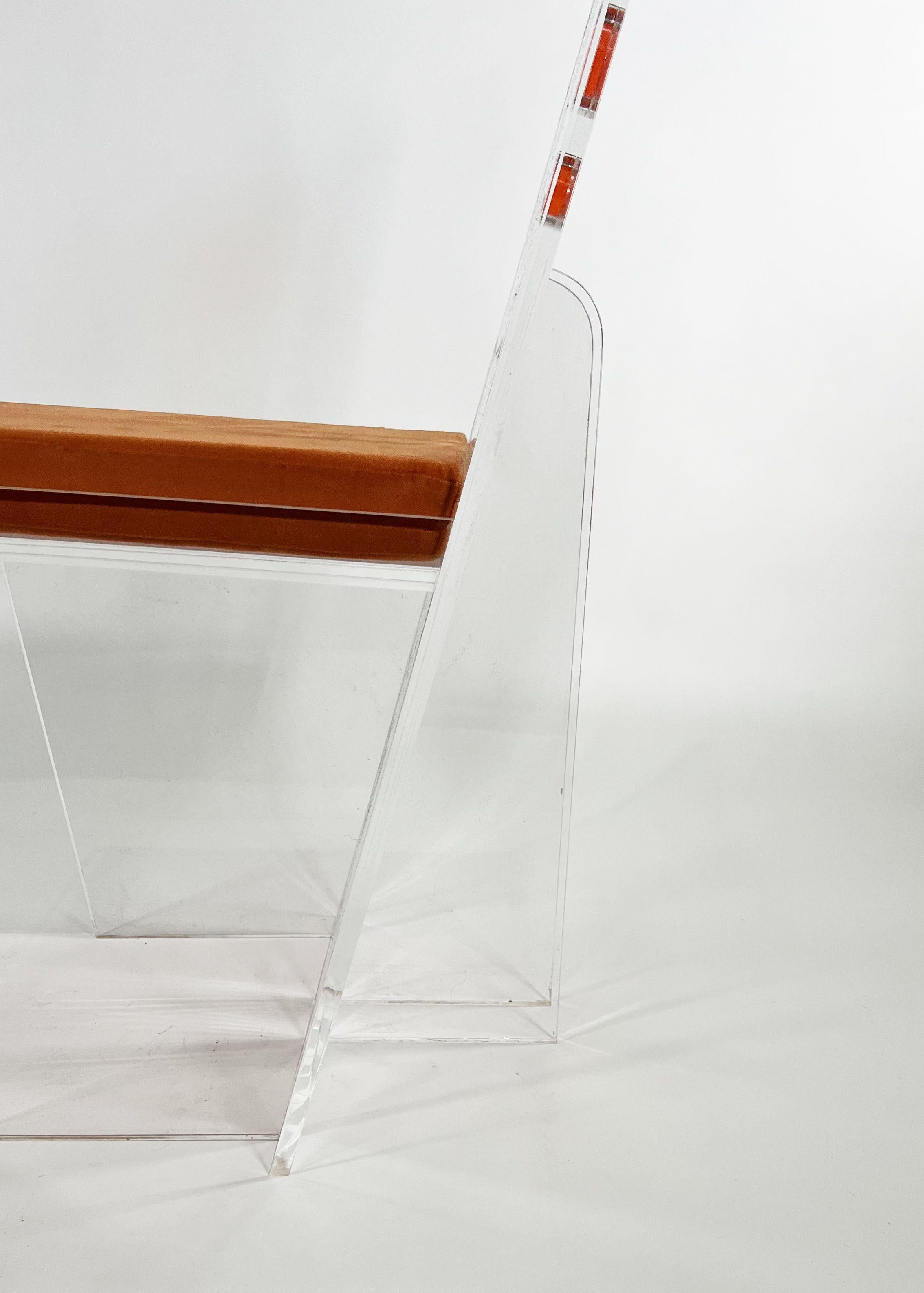 Contemporary American Modern Clear and Colored Lucite Chairs, Charles Hollis Jones For Sale