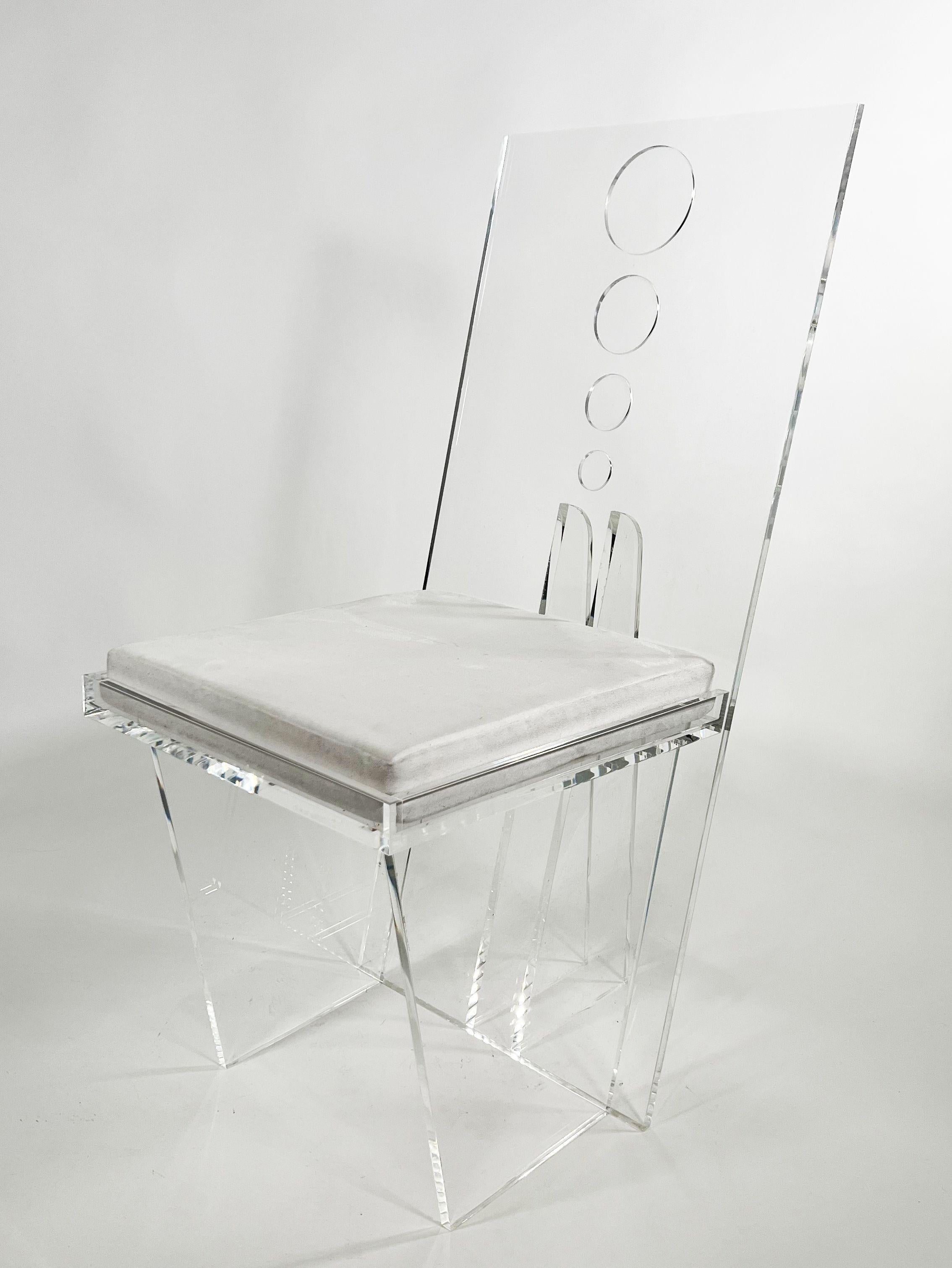 American Modern Clear and Colored Lucite Chairs, Charles Hollis Jones For Sale 1