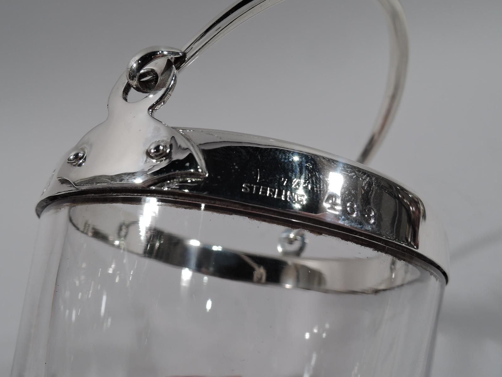 American Modern Craftsman Sterling Silver and Glass Caviar Bucket Bowl 2