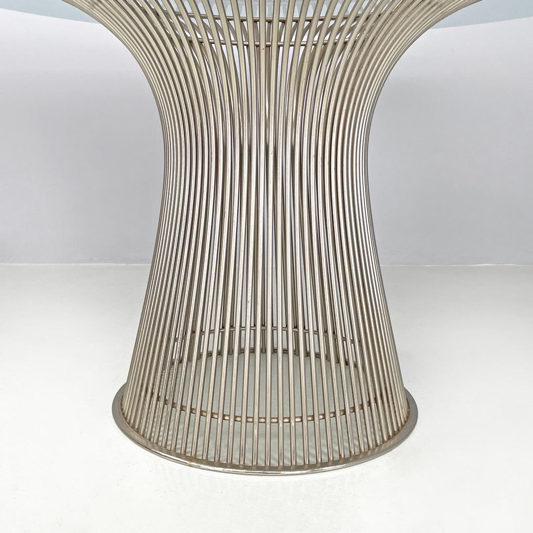 American modern dining table in glass and metal by Warren Platner for Knoll 1966 For Sale 10