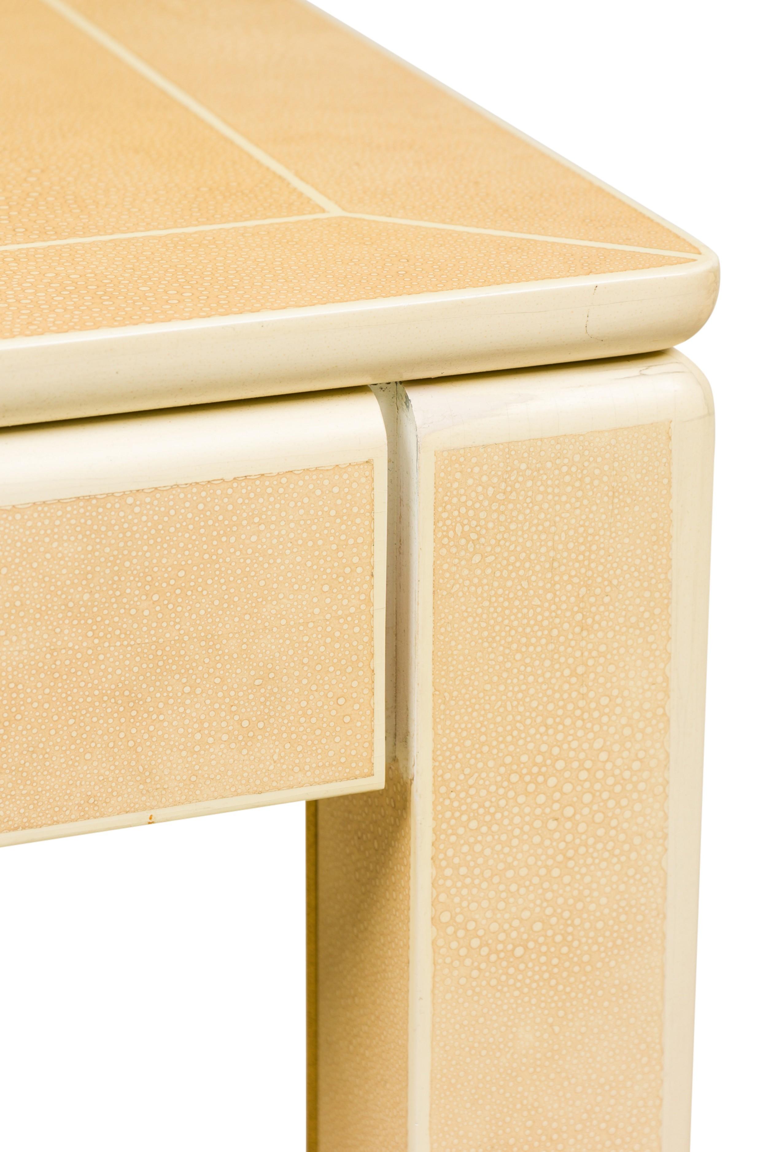 American Modern Faux Shagreen and Lacquer Game Table, Karl Springer For Sale 6