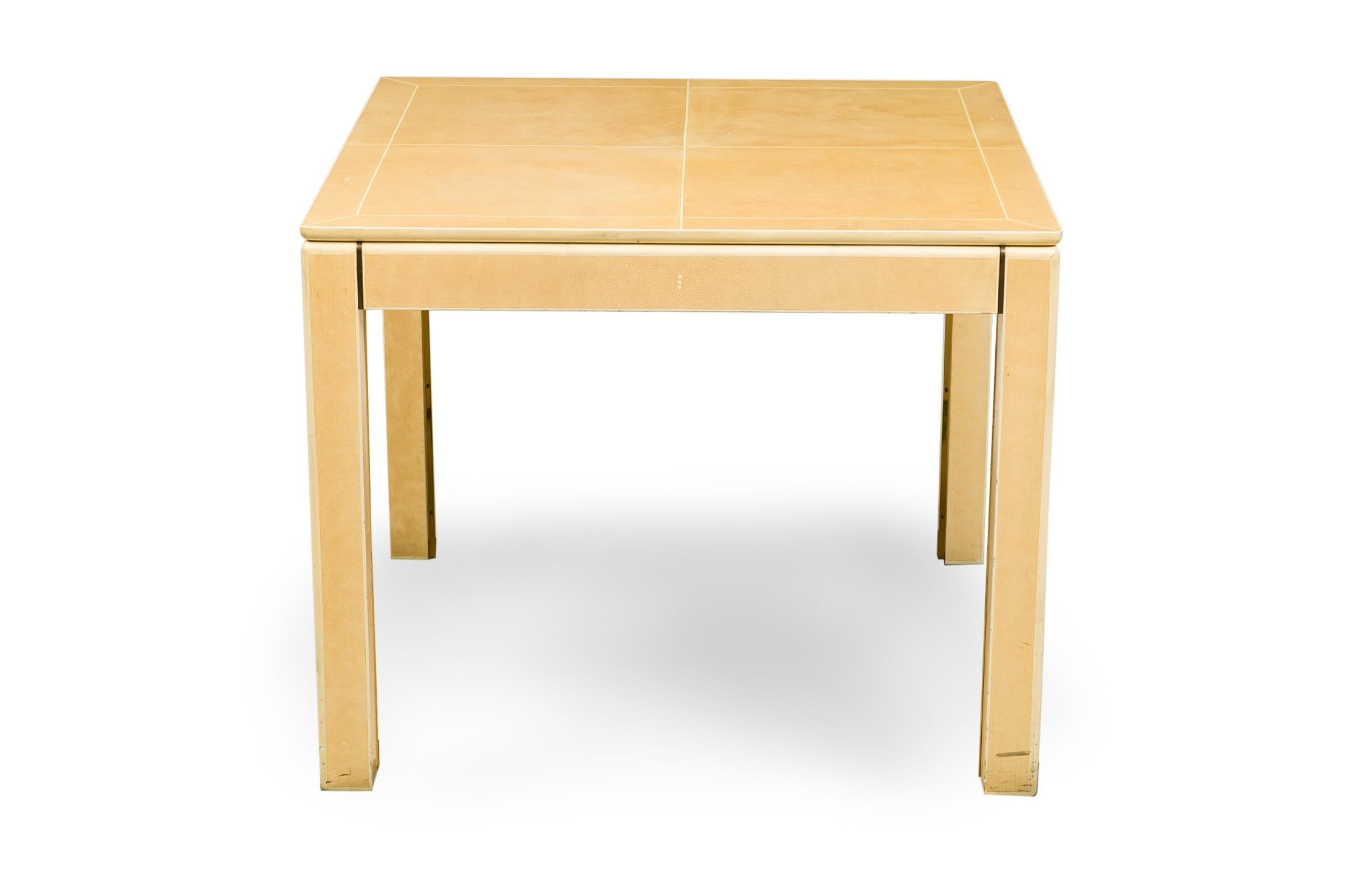 Mid-Century Modern American Modern Faux Shagreen and Lacquer Game Table, Karl Springer For Sale