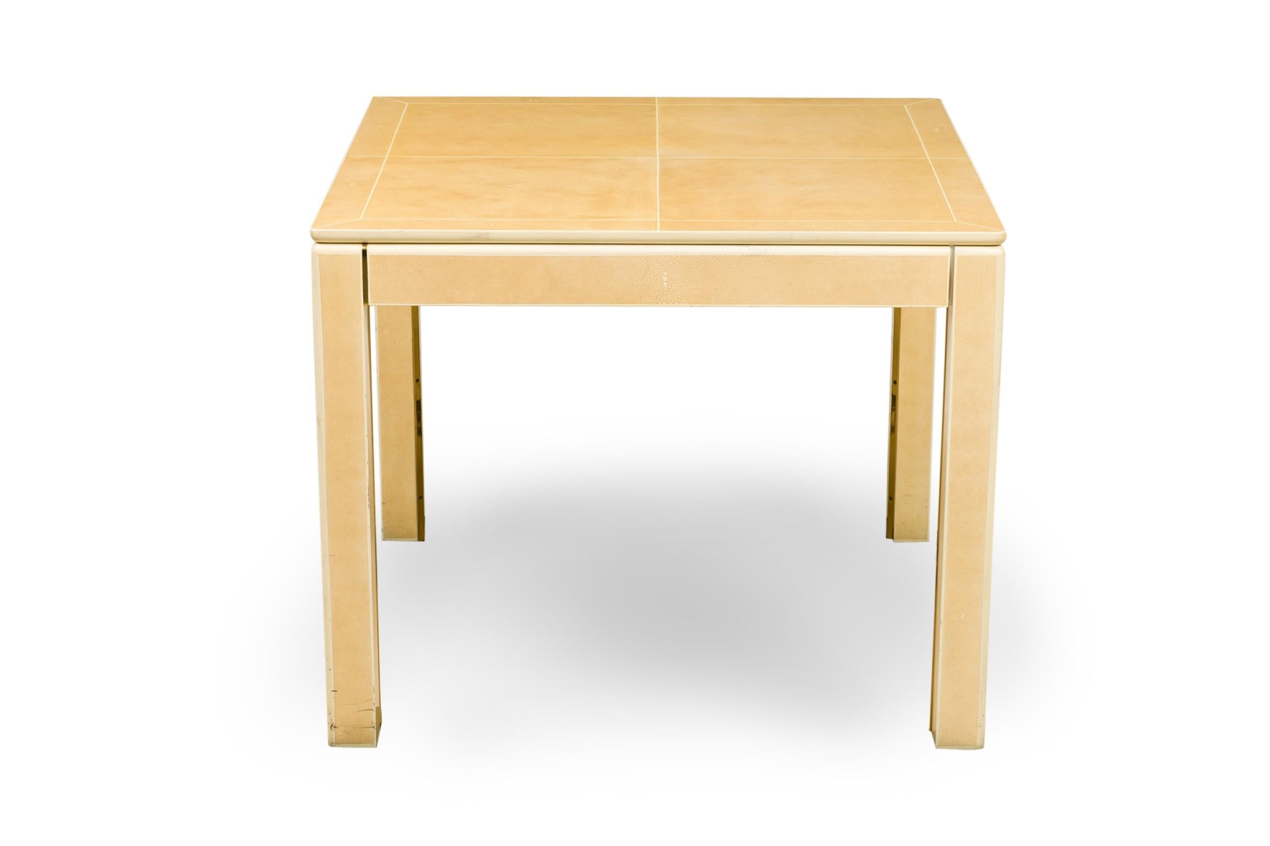 20th Century American Modern Faux Shagreen and Lacquer Game Table, Karl Springer For Sale