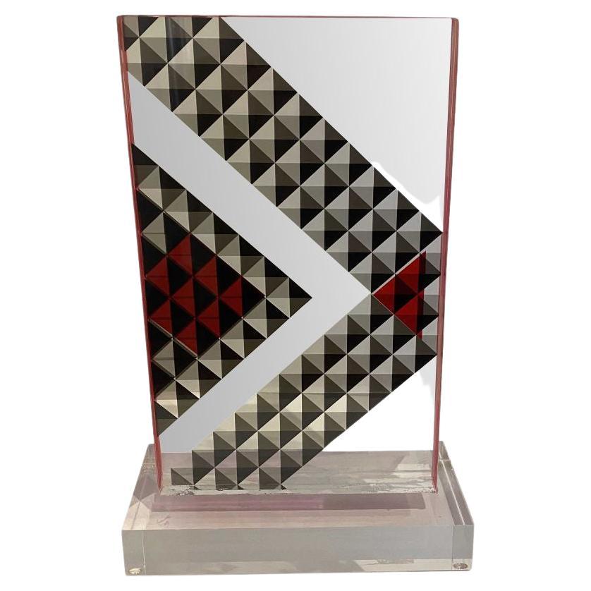 Amerikanische moderne, handgefärbte, monolithische Lucite-Skulptur, Grace Absi im Angebot