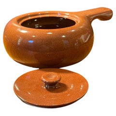 American Modern Handled Casserole in Ripe Apricot by Russel Wright Stubenville