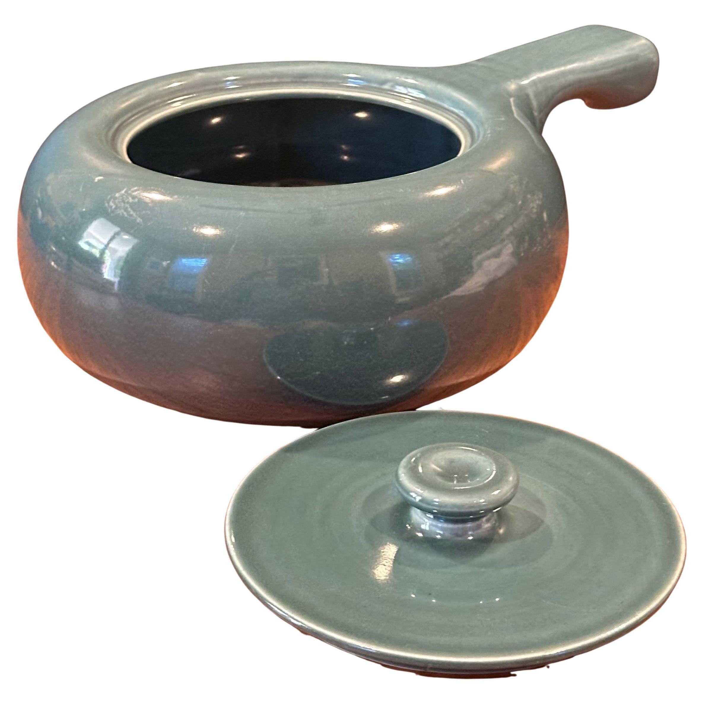 Mid-Century Modern American Modern Handled Casserole in Sea Foam Green by Russel Wright Stubenville For Sale