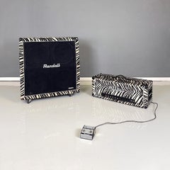 American modern headboard and case by Randall with zebra animalier fabric, 1980s