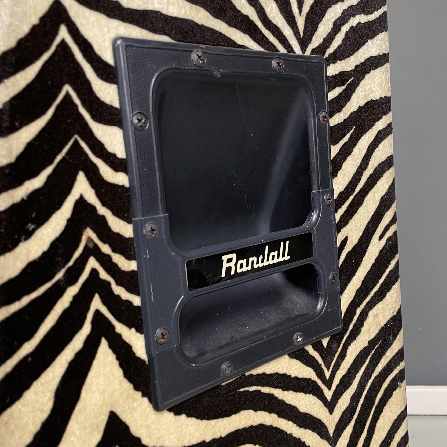 Amerikanisches modernes Kopfteil und Gehäuse von Randall mit Zebra-Tierstoff, 1980er Jahre im Angebot 1