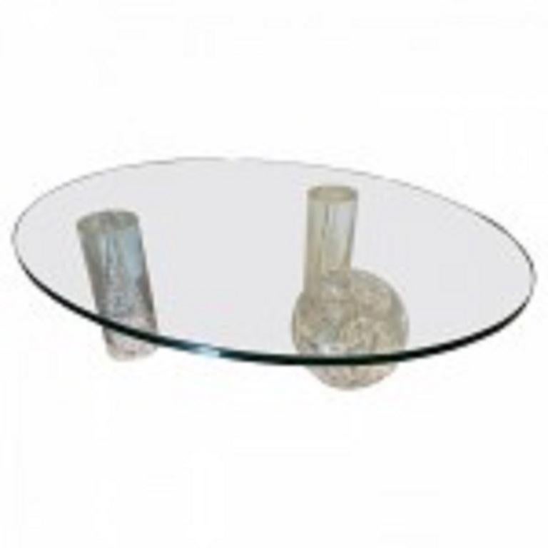Mesa baja de cristal y lucita moderna americana, Charles Hollis Jones Moderno de mediados de siglo en venta