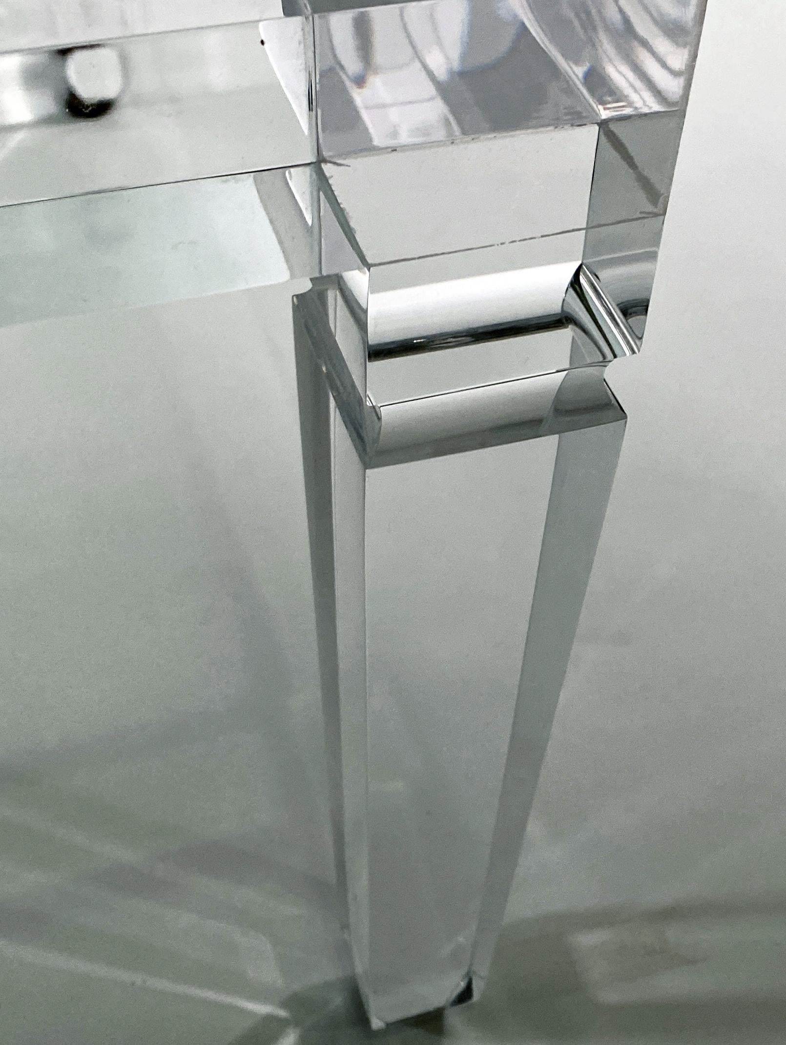 American Modern Lucite and Glass Cocktail Table, Charles Hollis Jones In Good Condition For Sale In Hollywood, FL