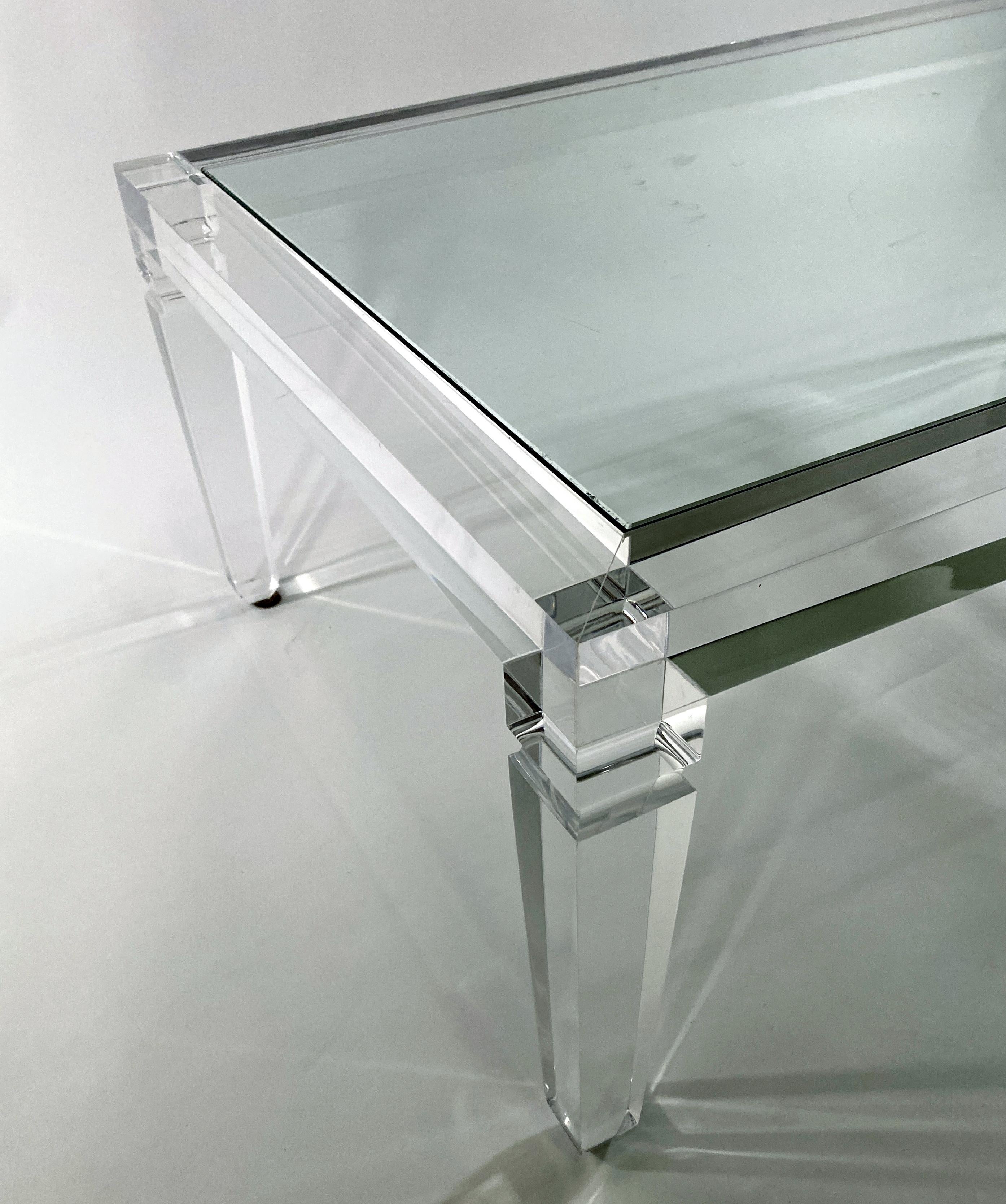 Late 20th Century American Modern Lucite and Glass Cocktail Table, Charles Hollis Jones For Sale